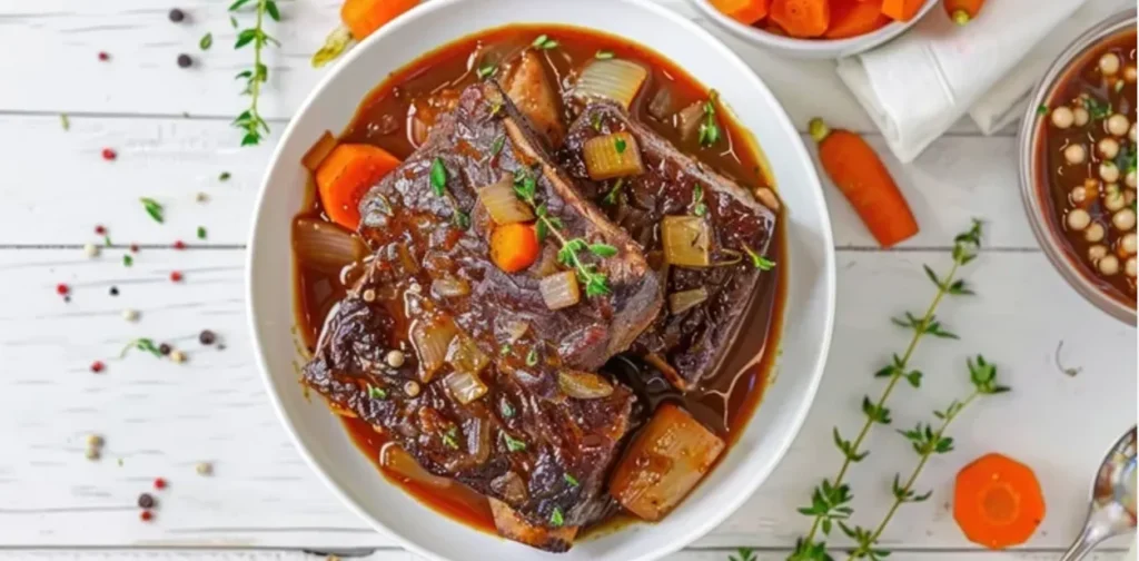 Braised boneless beef short ribs